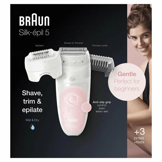 Braun Silk-?pil 5 5-620 - Epilator - Wit/Roze 4 Braun Silk-?pil 5 5-620 - Epilator - Wit/Roze - Afbeelding 4