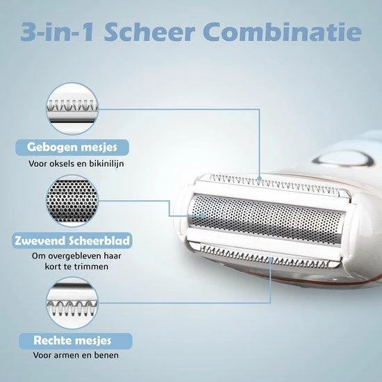 Rock&Rose 3-in-1 Ladyshave - Scheerapparaat Voor Vrouwen - USB Oplaadbaar - Scheren - Ontharen - Adapter & Oplaadkabel Inbegrepen 4 Rock&Rose 3-in-1 Ladyshave - Scheerapparaat Voor Vrouwen - USB Oplaadbaar - Scheren - Ontharen - Adapter & Oplaadkabel Inbegrepen - Afbeelding 4