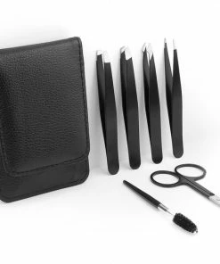 Evvie Pincet Wenkbrauw Trimmer Set - 6-delig - Met 4 Epileer Pincetten, 1 Wenkbrauw Borstel En 1 Wenkbrauw Schaartje - In Leren Hoesje ? Zwart -Philips winkel 550x550 582
