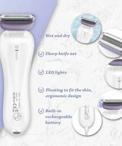 Ladyshaver Ladyshave - Nat En Droog - Scheerapparaat Voor Dames - Elektrisch Oplaadbaar Scheerapparaat Voor De Intieme Zone Benen Oksels Waterdicht Met LED-licht -Philips winkel 550x550 665