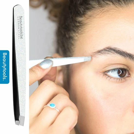 Beautytools.be BeautyTools Epileerpincet PRECISION - Pincet Met Schuine Bek Voor Wenkbrauwen - Silver Sparkle - Tweezers (9.5 Cm) - (BT-1970) 5 Beautytools.be BeautyTools Epileerpincet PRECISION - Pincet Met Schuine Bek Voor Wenkbrauwen - Silver Sparkle - Tweezers (9.5 Cm) - (BT-1970) - Afbeelding 5
