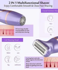 Perfect Als Moederdag Cadeau Cadeautje Elektrisch Scheerapparaat Voor Dames, Draadloze Ladyshaver Voor Gezicht, Armen En Benen, Oksels, Intieme Zone, Droog En Nat Scheren, USB-C Opladen - Paars -Philips winkel 550x550 725