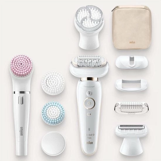 Braun Silk-épil 9 Flex 9100 Beautyset Voor Vrouwen, Incl. Epilator Met Flexibele Kop, Facespa Met Exfoliatieborstel En Make-Upsponsje, Wit 6 Braun Silk-épil 9 Flex 9100 Beautyset Voor Vrouwen, Incl. Epilator Met Flexibele Kop, Facespa Met Exfoliatieborstel En Make-Upsponsje, Wit - Afbeelding 6