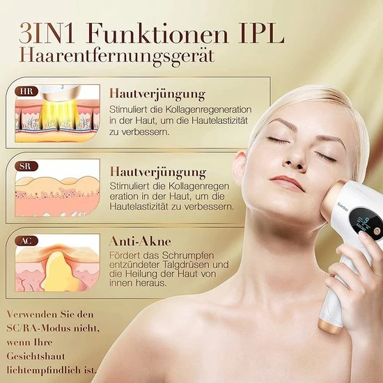 IPL Ontharingsapparaat, Thuisgebruik IPL Haarverwijderaar 999,999 Lichtimpuls & 3 Cm Ontharingsgrootte, Duurzame Ontharingsapparaat Laser Voor Lichaam, Gezicht, Bikinizone, Intieme Delen 12 IPL Ontharingsapparaat, Thuisgebruik IPL Haarverwijderaar 999,999 Lichtimpuls & 3 Cm Ontharingsgrootte, Duurzame Ontharingsapparaat Laser Voor Lichaam, Gezicht, Bikinizone, Intieme Delen - Afbeelding 12