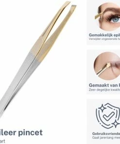 Viamart - Professioneel Epileer Pincet - RVS - Tweezer - Mooie Wenkbrauwen - Ontharen