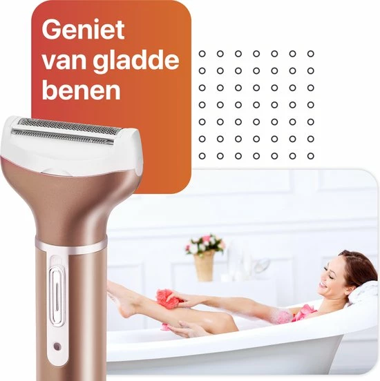 Smart-Tech - 4 In 1 Ladyshave - Oplaadbaar - Wenkbrauw Trimmer - Neus- En Oor Trimmer - Rose Gold 6 Smart-Tech - 4 In 1 Ladyshave - Oplaadbaar - Wenkbrauw Trimmer - Neus- En Oor Trimmer - Rose Gold - Afbeelding 6