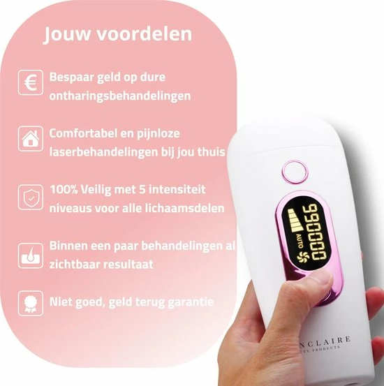 Skinclaire IPL Ontharingsapparaat - Laser Ontharing - Laser En Lichtontharing - GRATIS Beschermbril En Scheermesje 4 Skinclaire IPL Ontharingsapparaat - Laser Ontharing - Laser En Lichtontharing - GRATIS Beschermbril En Scheermesje - Afbeelding 4