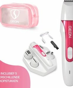 GEON - Multifunctionele 5 In 1 Ladyshave - Oplaadbaar - Bodygroomer - Bikinitrimmer - Wenkbrauwtrimmer - Neustrimmer - Oksel Trimmer