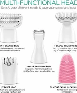 VOYOR 5-in-1 Elektrisch Scheerapparaat Voor Dames, Epilator Voor Bikini, Gezicht En Lichaam, Scheerapparaat Voor Dames, Draadloos, Oplaadbaar, Waterdicht ES500 -Philips winkel 550x558 12