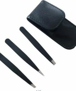Merkloos Wenkbrauw Epileer Pincet Set - Zwart