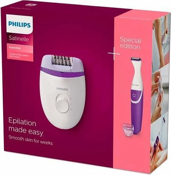 Philips Satinelle Essential Compacte epilator met snoer BRP505/00 en bikinitrimmer Philips Satinelle Essential Compacte Epilator Met Snoer BRP505/00 En Bikinitrimmer -Philips winkel 550x563 5