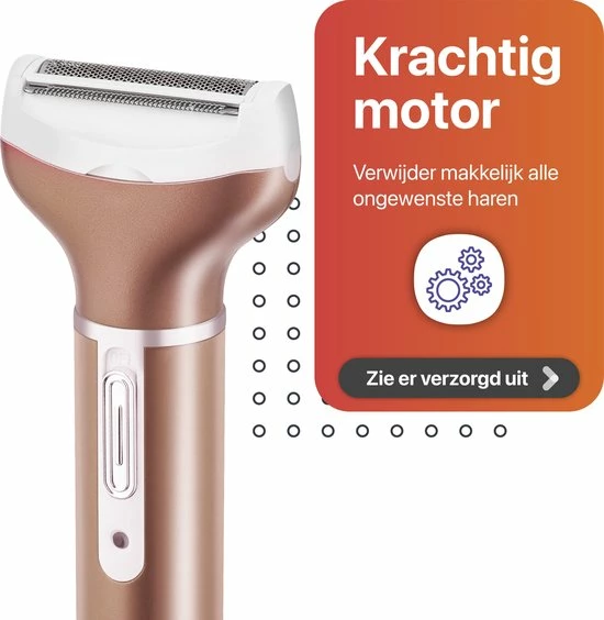 Smart-Tech - 4 In 1 Ladyshave - Oplaadbaar - Wenkbrauw Trimmer - Neus- En Oor Trimmer - Rose Gold 9 Smart-Tech - 4 In 1 Ladyshave - Oplaadbaar - Wenkbrauw Trimmer - Neus- En Oor Trimmer - Rose Gold - Afbeelding 9