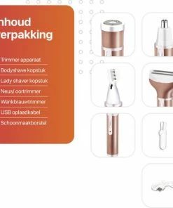 Smart-Tech - 4 In 1 Ladyshave - Oplaadbaar - Wenkbrauw Trimmer - Neus- En Oor Trimmer - Rose Gold 15 Smart-Tech - 4 In 1 Ladyshave - Oplaadbaar - Wenkbrauw Trimmer - Neus- En Oor Trimmer - Rose Gold -Philips winkel 550x571 1