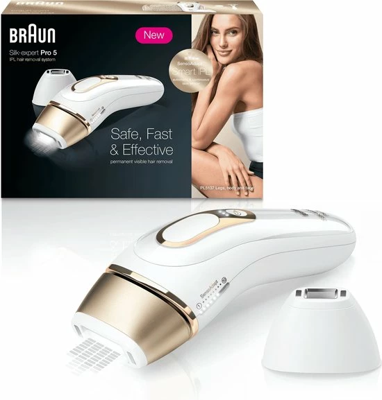 Braun Silk·expert Pro 5 PL5137 Wit En Goud - Nieuwste Generatie IPL Ontharing, Zichtbare Ontharing 3 Braun Silk·expert Pro 5 PL5137 Wit En Goud - Nieuwste Generatie IPL Ontharing, Zichtbare Ontharing - Afbeelding 3