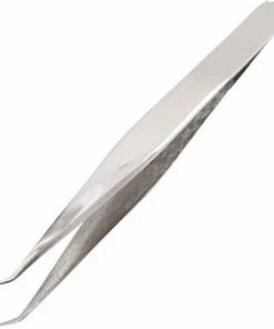 MEDLUXY Pro - Wimperpincet - 12.5 Cm - Gehoekt (Eyelash Tweezer - RVS Pincet Voor Wimperextions - Nepwimpers)