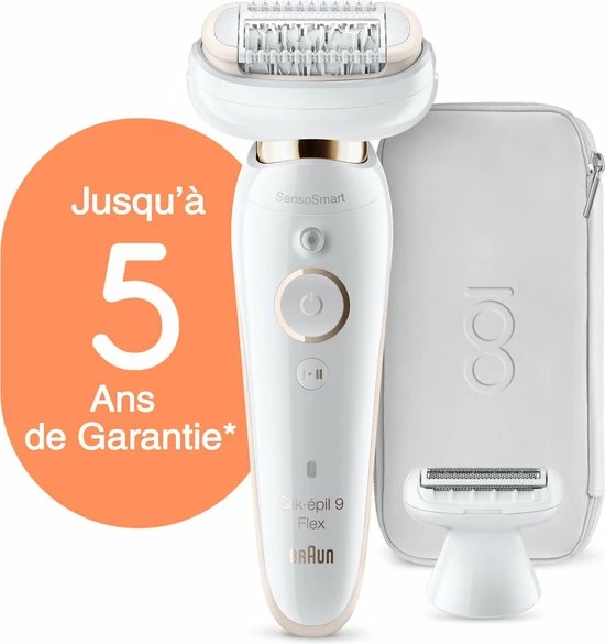 Braun Silk-?pil 9 Flex Epilator Voor Vrouwen, Design Editie Met Reisetui - Wit 4 Braun Silk-?pil 9 Flex Epilator Voor Vrouwen, Design Editie Met Reisetui - Wit - Afbeelding 4