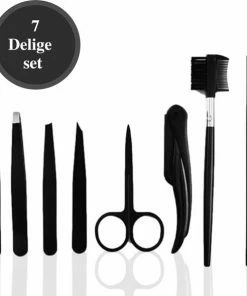 Ar-To-Go Epileer Set ? Pincet Set ? Epileren ? Wenkbrauw Trimmer ? Epileer Pincet ? Cadeauset Vrouw - 7 Delig ? Zwart