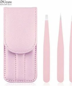 Elemental GOods 3 Delige Set - Professionele Pincet Set Roze - Epileren - Precisie