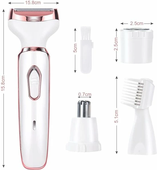 Ladyshaver Elektrisch Ladyshave, Draadloos 4-in-1 Elektrisch Scheerapparaat Voor Dames, Oplaadbaar Pijnloos Elektrisch Scheerapparaat Bikinitrimmer Nat En Droog Ontharen Voor Gezicht Benen Oksel, Neus En Wenkbrauw 6 Ladyshaver Elektrisch Ladyshave, Draadloos 4-in-1 Elektrisch Scheerapparaat Voor Dames, Oplaadbaar Pijnloos Elektrisch Scheerapparaat Bikinitrimmer Nat En Droog Ontharen Voor Gezicht Benen Oksel, Neus En Wenkbrauw - Afbeelding 6