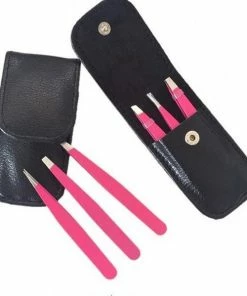 Cheaperito Wenkbrauw Epileer Pincet Set I 3-Delig I Met Luxe Opbergcase I Roze