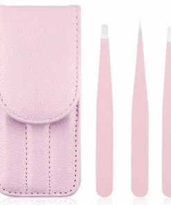 Pincet Epileer - Pincet Roze - Wimper Extension/gezicht/wenkbrauw- STAINLESS STEEL - 3 Delig - SEVEND?