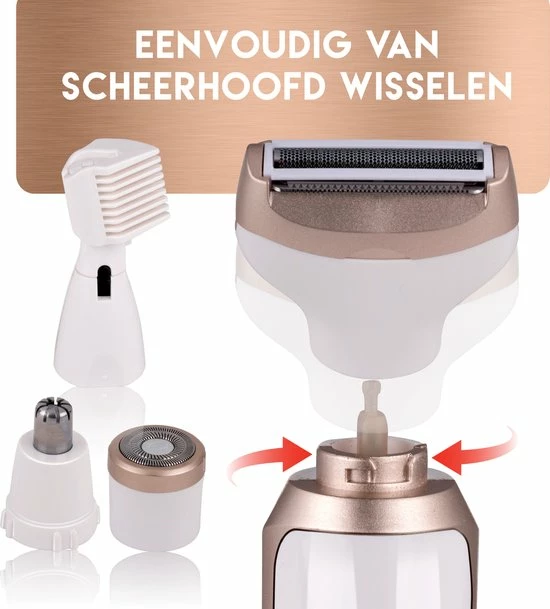 Alpina Ladyshave - Scheerapparaat Vrouwen - 4-in-1 - Lichaam En Gezicht - Incl. Wenkbrauwtrimmer - USB Oplaadbaar 9 Alpina Ladyshave - Scheerapparaat Vrouwen - 4-in-1 - Lichaam En Gezicht - Incl. Wenkbrauwtrimmer - USB Oplaadbaar - Afbeelding 9