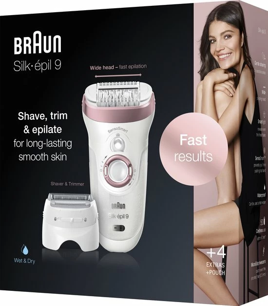 Braun Silk-épil 9-725 - Epilator Voor Langdurige Ontharing - Wit/Roségoud 7 Braun Silk-épil 9-725 - Epilator Voor Langdurige Ontharing - Wit/Roségoud - Afbeelding 7