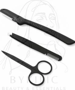ByKilic Beauty & Essentials Epileer Set - Pincet - Wenkbrauwschaar - Mesje - Kam - Zwart - RVS -Philips winkel 550x634 10