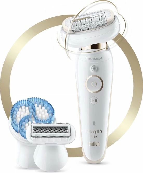 Braun Silk-épil 9 Flex 9-010 - Voor Vrouwen Met Flexibele Kop Voor Ontharen, Wit/Goud 1 Braun Silk-épil 9 Flex 9-010 - Voor Vrouwen Met Flexibele Kop Voor Ontharen, Wit/Goud