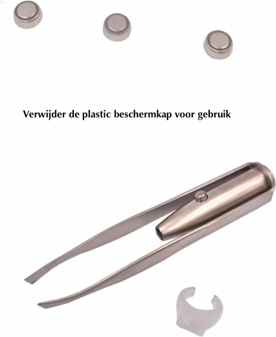 Coolsable Beauty Tools 2 STUKS LED Lamp Wenkbrauw Pincet Trimmer I Epileren I Verlichte RVS Tweezer Pincet I Met 3 Batterijen Extra 3 Coolsable Beauty Tools 2 STUKS LED Lamp Wenkbrauw Pincet Trimmer I Epileren I Verlichte RVS Tweezer Pincet I Met 3 Batterijen Extra - Afbeelding 3