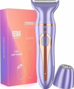 Perfect Als Moederdag Cadeau Cadeautje Elektrisch Scheerapparaat Voor Dames, Draadloze Ladyshaver Voor Gezicht, Armen En Benen, Oksels, Intieme Zone, Droog En Nat Scheren, USB-C Opladen - Paars