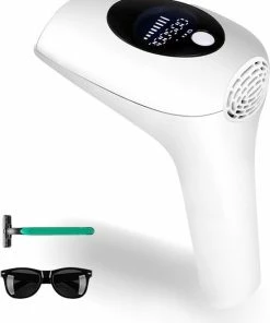 Flowfull IPL Ontharingsapparaat ? Laser Ontharing Met Beschermbril En Scheermesje - 900000 Flitsen - Pijnloos - Nederlandse Handleiding - Wit