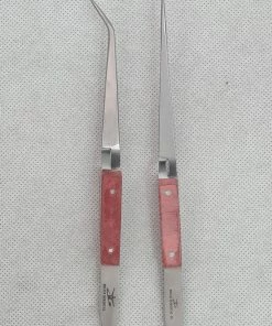 Belux Surgical / Set Van Straight & Curved Tweezer W/heat Resistant Grip Gereedschap 17cm RVS