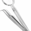 MEDLUXY - Pincet Met Vergrootglas (loep Verstelbaar) - Gebogen / Gehoekt - Fijne Punt - 13 Cm (splinterpincet, Hobby, Beauty, Sieraden)