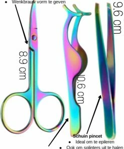 Maricess - Wimper Pincet - Wenkbrauw Pincet - Schaar - Epileer - Holografisch - Hoes