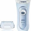 Ladyshaver Braun Silk-épil Ladyshave 5-160 Blauw - 3in1 Draadloos W&D Elek Scheerapparaat, Trimmer En Scrub Elektrisch Scheerapparaat Voor Dames | Waterdicht Droog En Nat Scheren