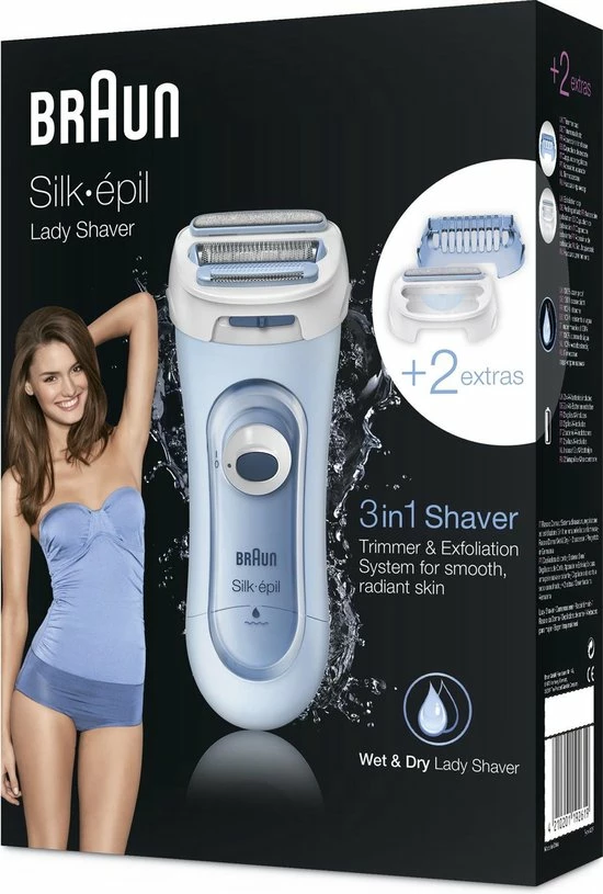 Braun Silk-épil Lady Shaver 5-160 - Bleu - 3en1 Pour Femme - Rasoir Électrique - Tondeuse & Exfoliation Braun Silk-épil Lady Shaver 5-160 - Bleu - 3en1 Pour Femme - Rasoir Électrique - Tondeuse & Exfoliation -Philips winkel